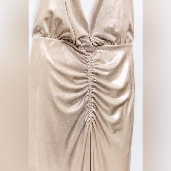 ZARA MIDI DRESS WITH METALLIC THREAD - Picture 10 of 11